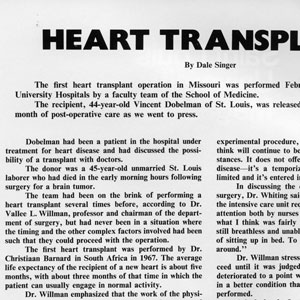 News coverage of the first heart transplant in the Midwest, performed by 软妹社 surgeons. 